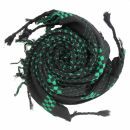Kufiya style scarf - cross pattern - black - green -...
